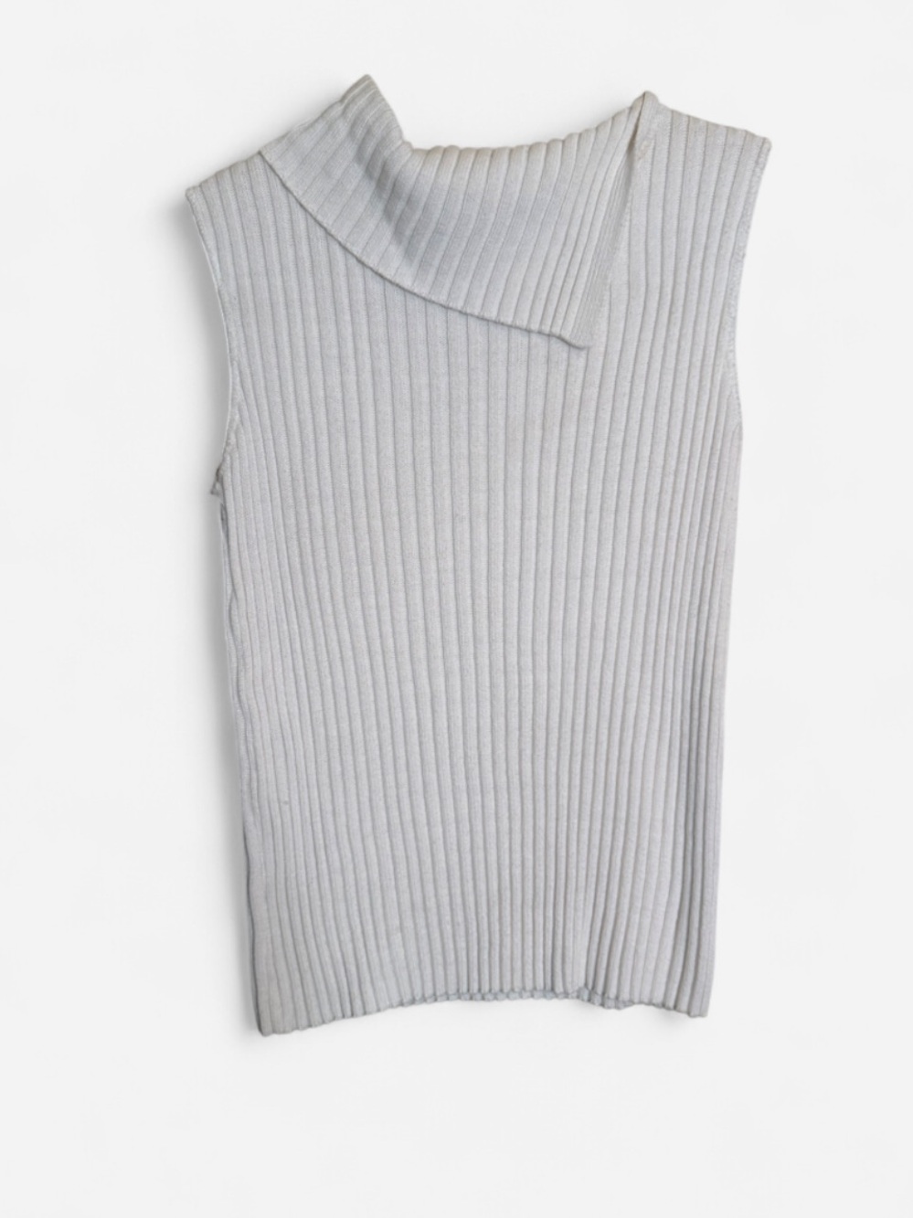 Fiorlini International 100% Cotton Sleeveless Top with Foldover Collar